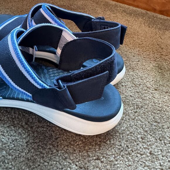 Clarks Cloudsteppers Mira Lily Sandals Womens 8 Navy Combi Striped Strappy Shoes - Picture 5 of 10